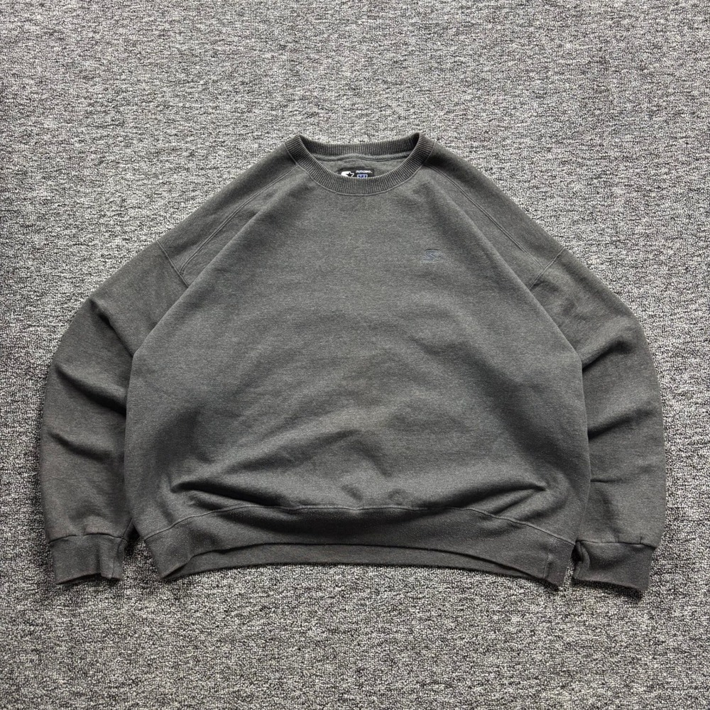 Vintage 1990s Starter Pro80 Heavyweight Blank Crewneck Grey Sweatshirt Size XL